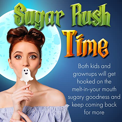 Fusion Select Candy Lollipops - Halloween Suckers - Trick or Treat Candies for Kids - Frankenstein's Monster, Jack o Lantern, Ghost & Witch Hat Sweets - Individually Wrapped - 30 Per Box