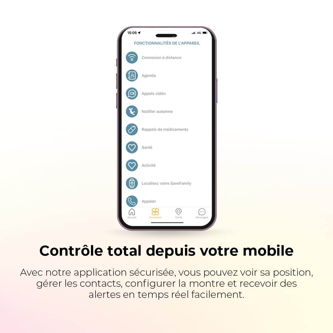 SaveFamily SaveWatch Plus 2 - dziecięcy zegarek z GPS, aparatem 8 MP, bezpieczny WhatsApp, czarna tarcza i pasek z tkaniny Tribeca