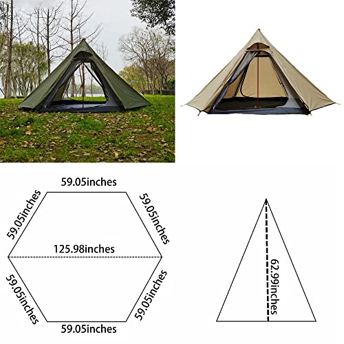 Carpa tipi para 3-4 personas capa doble ligera y resistente miniatura 2