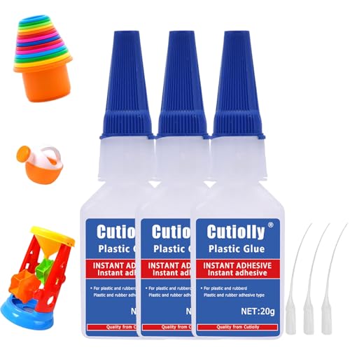 Pegamento Plastico,20GX3pcs Pegamento Instantáneo Extra Fuerte,Superglue para Plástico,Pegamento Fuerte para Plastico,Super Glue,Superglue for Plastic Extra Strong,Adhesivo Viscoso para Plástico
