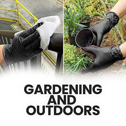 Exam Grade Black Nitrile 6 Mil Powder Free Gloves - 100 Count, Disposable Cleaning, Cooking, Medical And Surgical Gloves (Medium-Pack Of 100) #TOP4