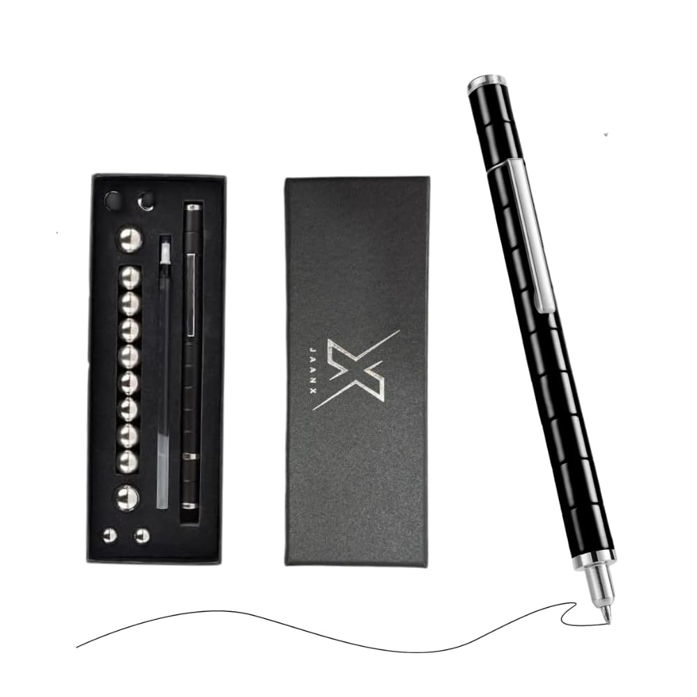 X JAANX Magnetic Fidget Pen, Multifunctional Deformable Writing Pen with Strong Magnets, Novelty Gifts for Fathers Day, Stress Relief Pen, Presents for Birthday (Black)