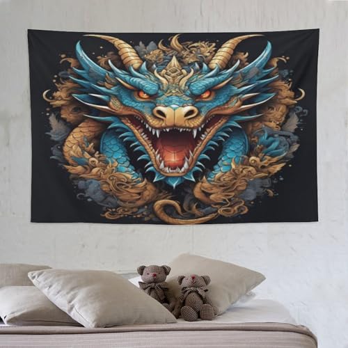 Tapisserie dragon imprimée en 3D grand format pour mur de maison