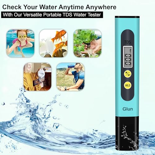 Image of GLUN Pre-Calibrated TDS Meter, Pack of 1 Pen Style Digital TDS Tester for Measuring Amount of Dissolved Solids in your Water