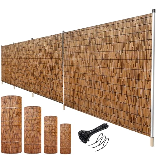 OutdoorBamboo – Rouleaux de clôture décoratifs pour terrasse et jardin, panneaux de séparation décoratifs idéaux pour cour et balcon, 61 x 914 cm