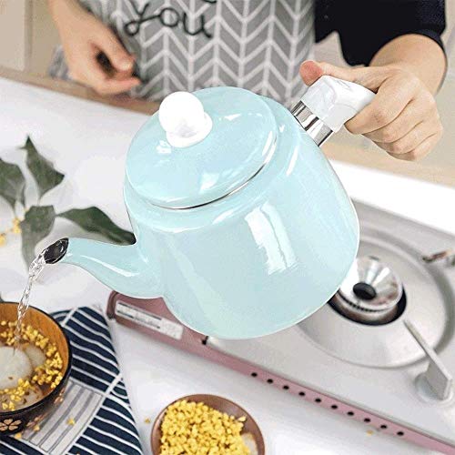 LIUBINGER Tetera Acero Agua Azul Camping Caldera de Acero Silbato Mini Caldera Cocina de Gas Inicio Abrir Fuego de Gas… - Imagen 5