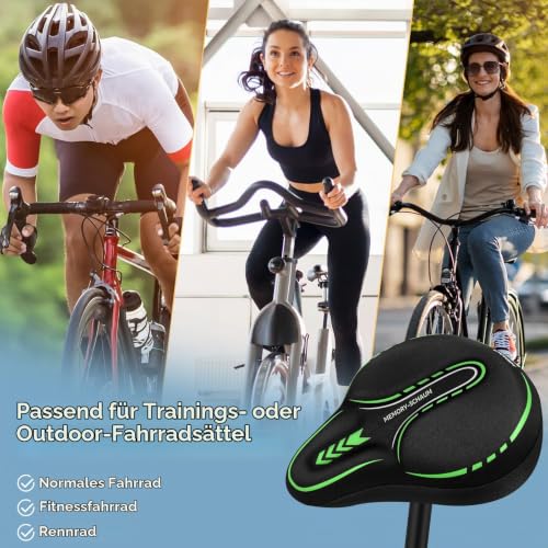 MSDADA Gel Gepolsterter Fahrradsattelbezug, Extra Weicher Schaum Breit Groß Memory Foam Sattelbezug für MTB, Heimtrainer Fahrrad, Peloton… – Ansicht 7