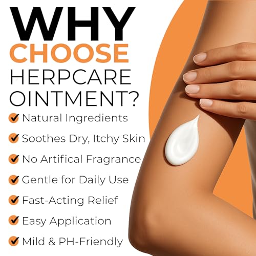 Image of Genital Herpes Treatment Fast Acting Ointment for Itching & Burning Relief | Fast Acting HerpCare Ointment, Homeopathic Medicine For Cold Sore Treatment, Soothes Itching, Tingling & Burning, Sores