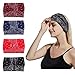 Produktbild Sethexy Boho breite Damen Stirnbänder 4er-Pack schwarz geknotet Haarbänder Mode Druck Bandeau Reise Stretch Baumwolle Stirnband Polyester Sport Haarzubehör für Mädchen