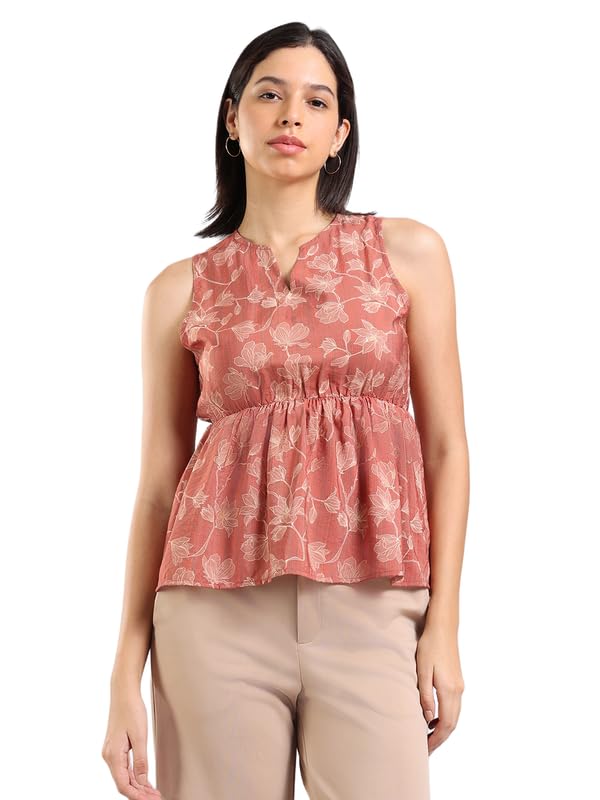 Rianu Printed Peplum Top | Printed Sleeveless Women’s Casual Wear Tops