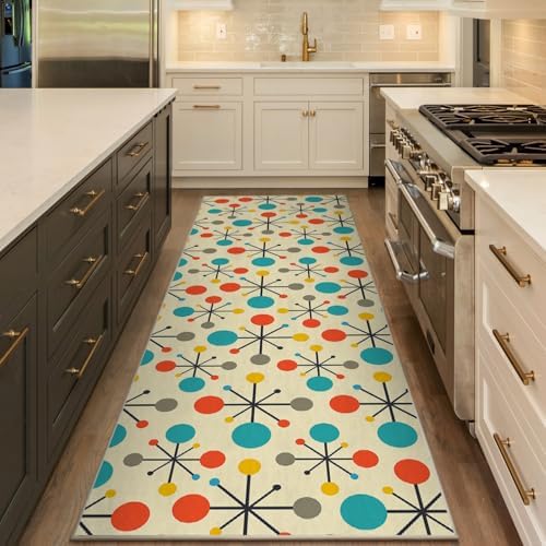 Amazon.com: Retro Runner Rug for Hallways, Mid Century Modern Kitchen ...