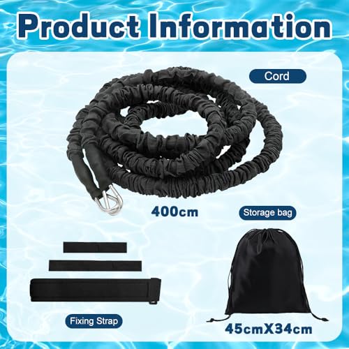 Mineup Schwimmgurt Für Pool, 4-12M Schwimmwiderstand Gürtel, Einstellbare Schwimmtrainer, Schwimmgurt Pool Erwachsene, Schwimmtrainer Gürtel, Schwimmgürtel Für Schwimmingpool