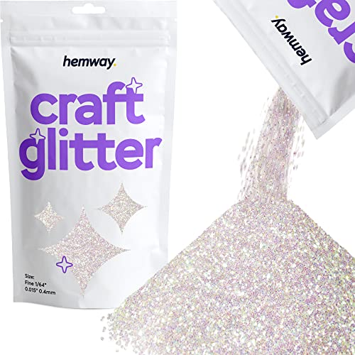 Hemway Craft Glitter 100G / 3.5Oz Glitter Flakes For Arts Crafts Tumblers Resin Epoxy Scrapbook Glass Schools Paper Halloween Decorations - Fine (1/64" 0.015" 0.4Mm) - Mother Of Pearl Iridescent #TOP27