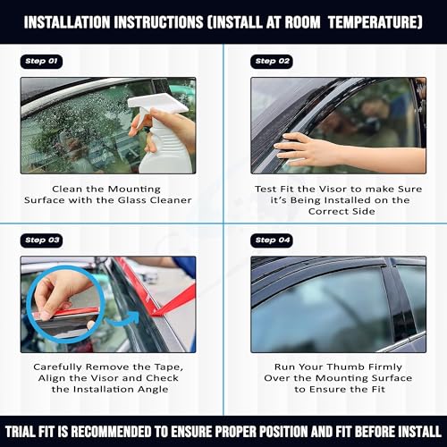 Image of KINGSWAY Accessories Chrome Lining Door Visor Only Compatible with Tata Punch (Year 2026 Onwards) All Model, Premium Chromeline Unbreakable Car Rain Guard Side Rear Wind Deflectors, Set of 4 Pcs
