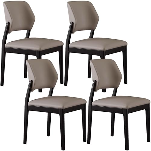 Miniatura 42 de YVYKFZD Juego de sillas de comedor de madera, silla de comedor de cuero, sillas de cocina tapizadas con respaldo curvo, silla de sala de estar sin
