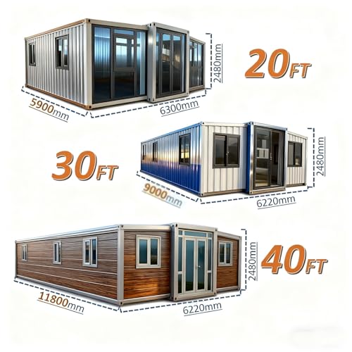 20ft Prefab Tiny Home – Foldable Container House with 2-3 Bedrooms Full Kitchen & Bathroom, Portable Modular Steel Frame Cabin, Quick-Build Customizable Prefabricated House, Expandable Home for Sale - Image 6
