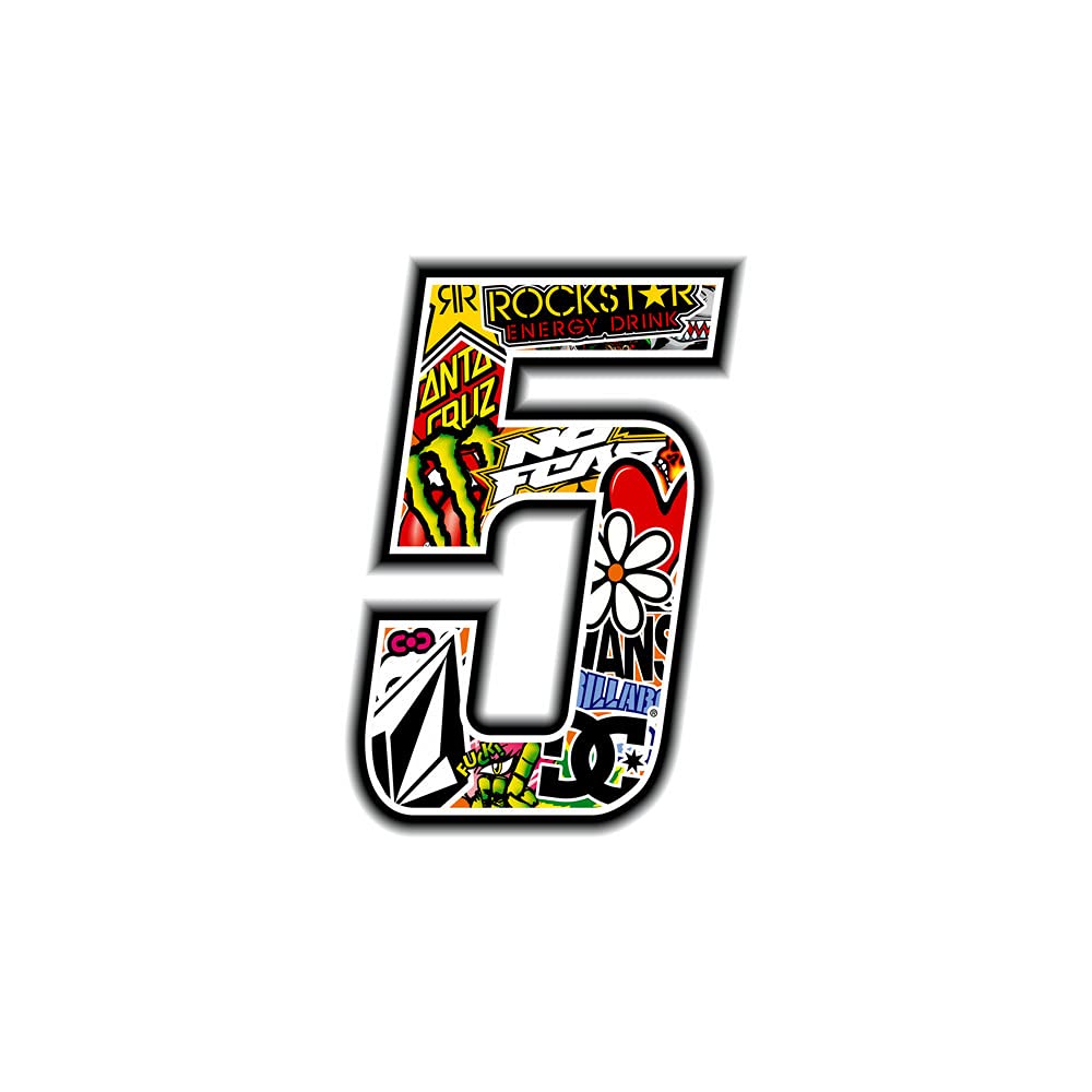 4R Quattroerre.it 13355 Number 5 Sticker Bomb Sticker