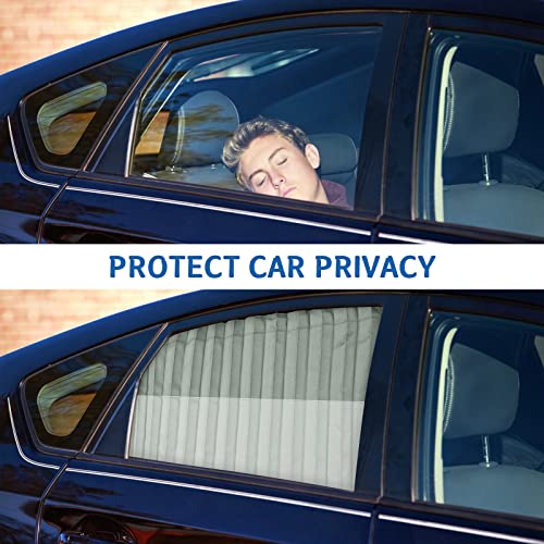 Image of ZATOOTO Car Side Window Sun Shade - 2 Pcs Grey Magnetic Privacy Sunshades - Curtain Keeps Cooler Screen for Baby Sleeping