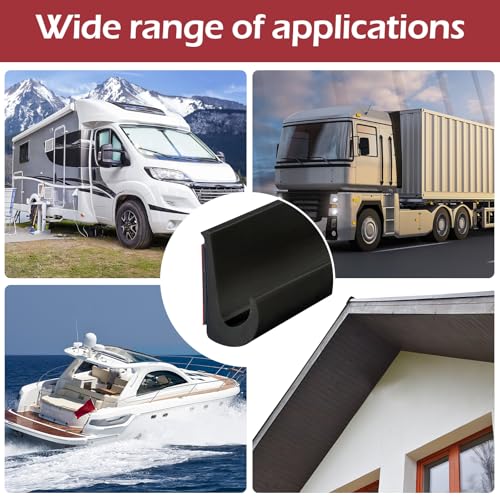 Miniatura 6 de Inscrip Canalones De Lluvia J Shape Rv, Pvc, Negro, 20m, 23mm, Para Vehículos, Caravanas, Barcos Y Techos