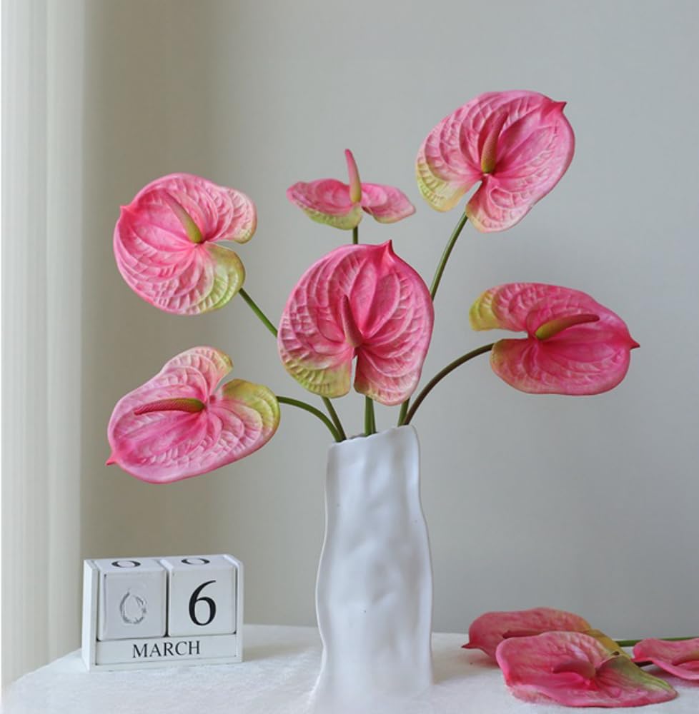 Fleurs de lys artificielles sans entretien lot de 6 tiges roses de 61 cm