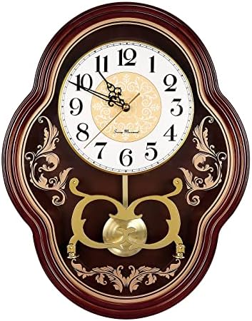 YEQKINIG Wall Clock 15 inch Large Silent Clock, Battery Powered, No Ticking Quartz Pendulum Clock,Wall Clock for Living Room Decor，Suitable for Bedroom、Bathroom、Farmhouse、Kitchen...
