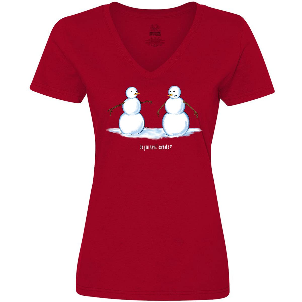 inktastic Do You Smell Carrots Snowmen Women's V-Neck T-Shirt