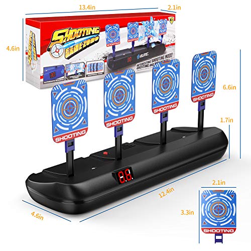 DG-Direct Upgraded Electric Scoring Auto Reset Shooting Digital Target for Nerf Guns Blaster Elite/Mega/Rival Series with 20 Pcs Refill Darts and 1 Hand Wrist Band and 1 Alternate Scoring Target.