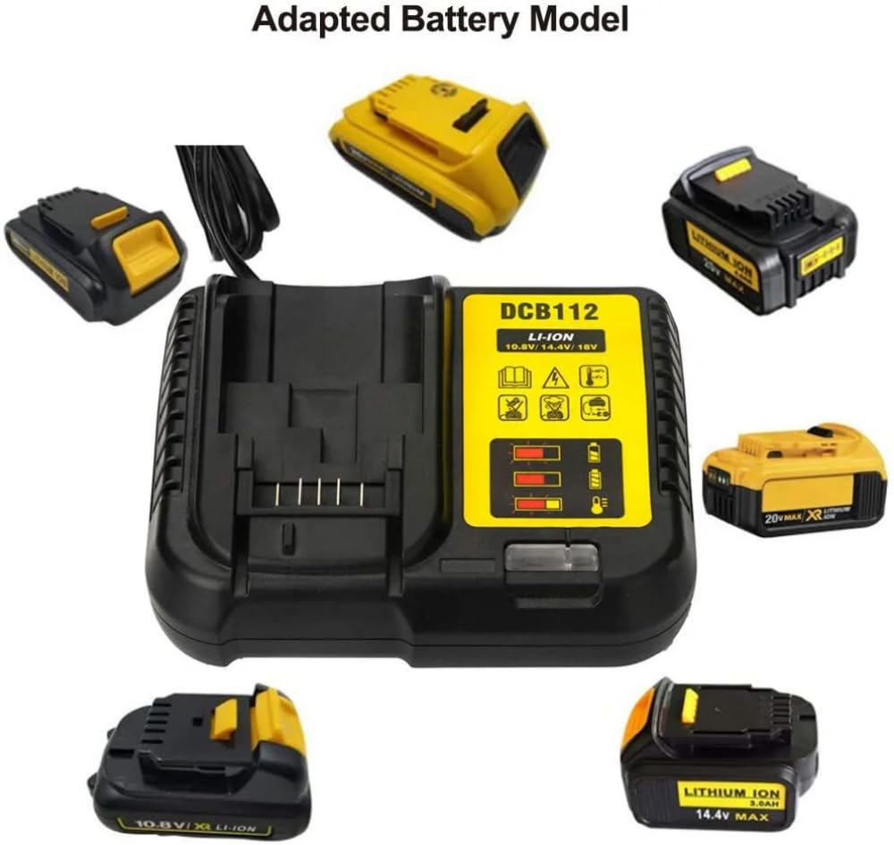 Cargador de batería de Iones de Litio de Repuesto para De-WA-t Accesorios electrónicos de Consumo DCB112 DCB105 DCB015 10.8V 14.4V 18V o (DCB112)