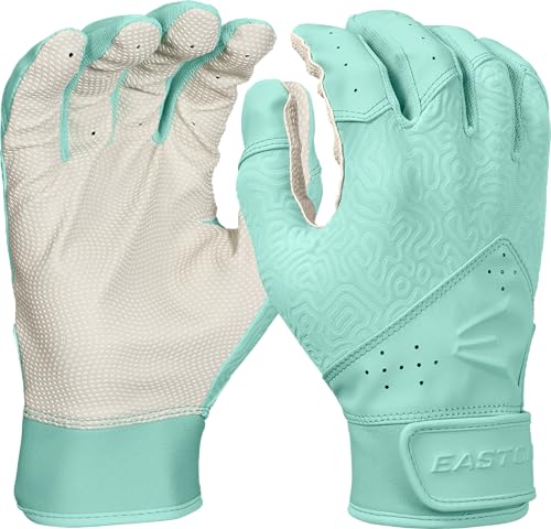 Easton | Fundamental 2.0 Series Fastpitch Softball Batting Gloves | Girl's Large | White/Mint
