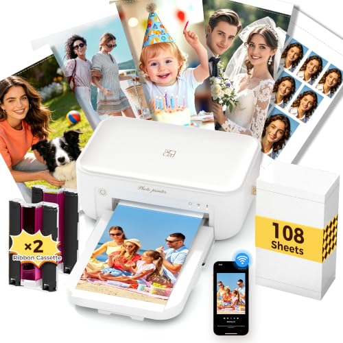 HPRT 4X6 Photo Printer for iPhone & Android, with 108 Sheets & 2 Ink...