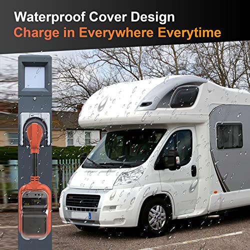 RV Surge Protector 30 Amp, Up to 6500 Joules RV Circuit Analyzer with Waterproof Cover, RV Power