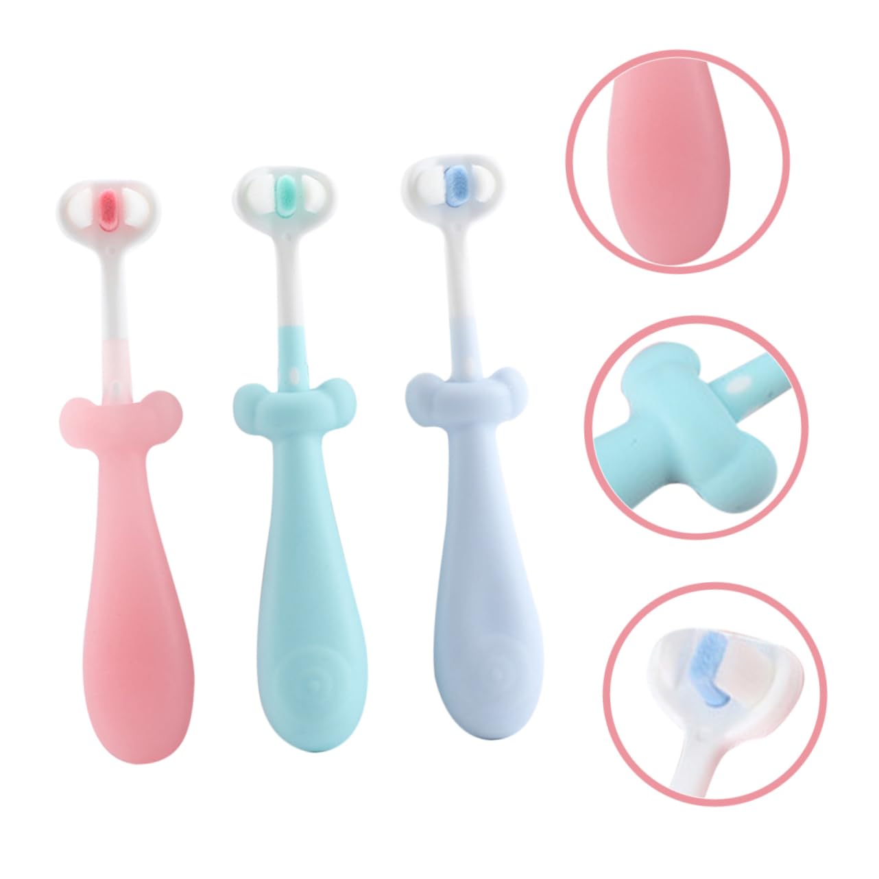 VALICLUD 4 Set Spazzolini Per Setole Morbide Spazzolino Manuale Carino E Antiscivolo Dei Denti Dei Piccoli 3 Pezzi*4