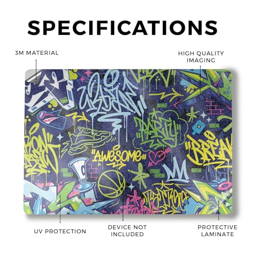 Image of Glossy Glitter Laptop Skin Compatible with Alienware M18 R2 (2024) - Neon Tags - Premium 3M Vinyl Protective Wrap Decal Cover - Easy to Apply | Crafted in The USA by MightySkins