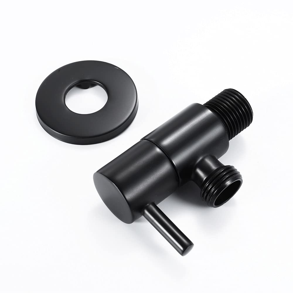 Kit de pulverizador de bidé de mano, soporte de mano de latón para inodoros con manguera extendida de 1.5 m, adaptador de válvulas y soporte de pared conjuntos de gancho de soporte de pared, negro sin