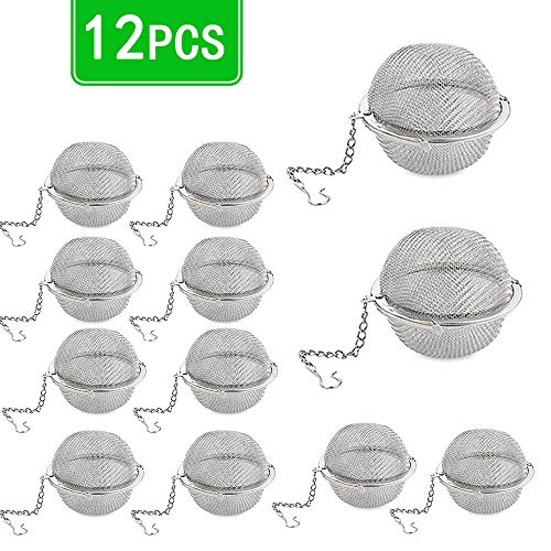 Xloey 12 Pack Tea Infuser-Stainless Steel Mesh Tea Ball Infuser,Premium Tea Filter Tea