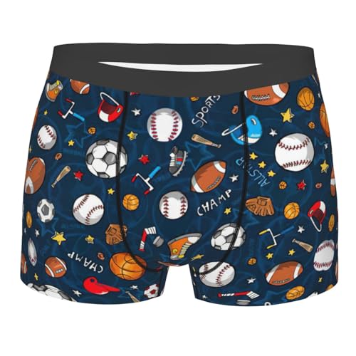 Sports Baseball Game Boxer Briefs, Moisture Wicking & Breathable,Underwear for Men