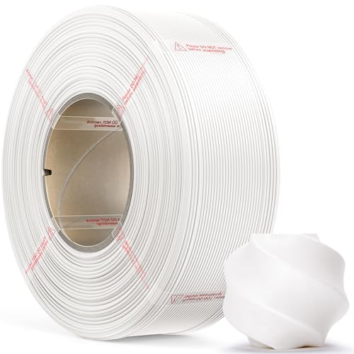 Image of PLA Basic, Pre-Dried Refill Filament 1kg (2.2lbs) for Reusable Spools, 1.75mm Spool-Less 3D Printing Filament, Compatible with Bambu Lab 3D Printers - White