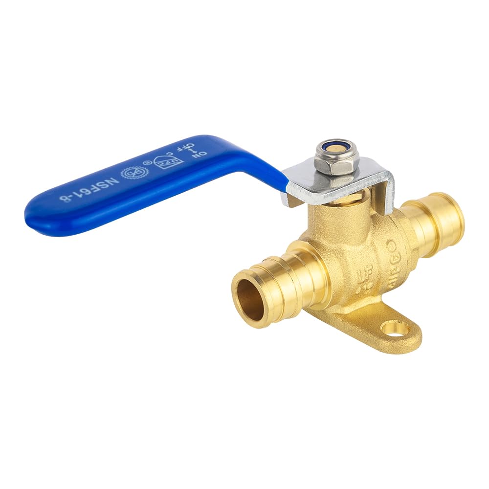 EFIELD - Confezione da 2 valvole a sfera in ottone Pex-A ad espansione Pex-A, con orecchie a goccia, certificazione ASTM 1960, cUPC