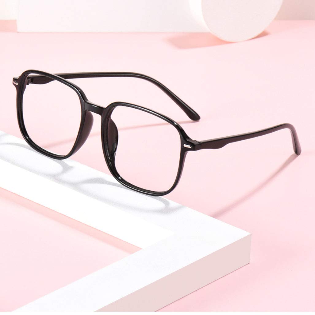 Occhiali da Lettura HD con rettangolo di Lettura con Montatura Ultraleggera TR90 for Montatura Grande Donna Uomo Occhiali da Vista Eleganti Occhiali da Lettura (Color : Black, Size : 1)