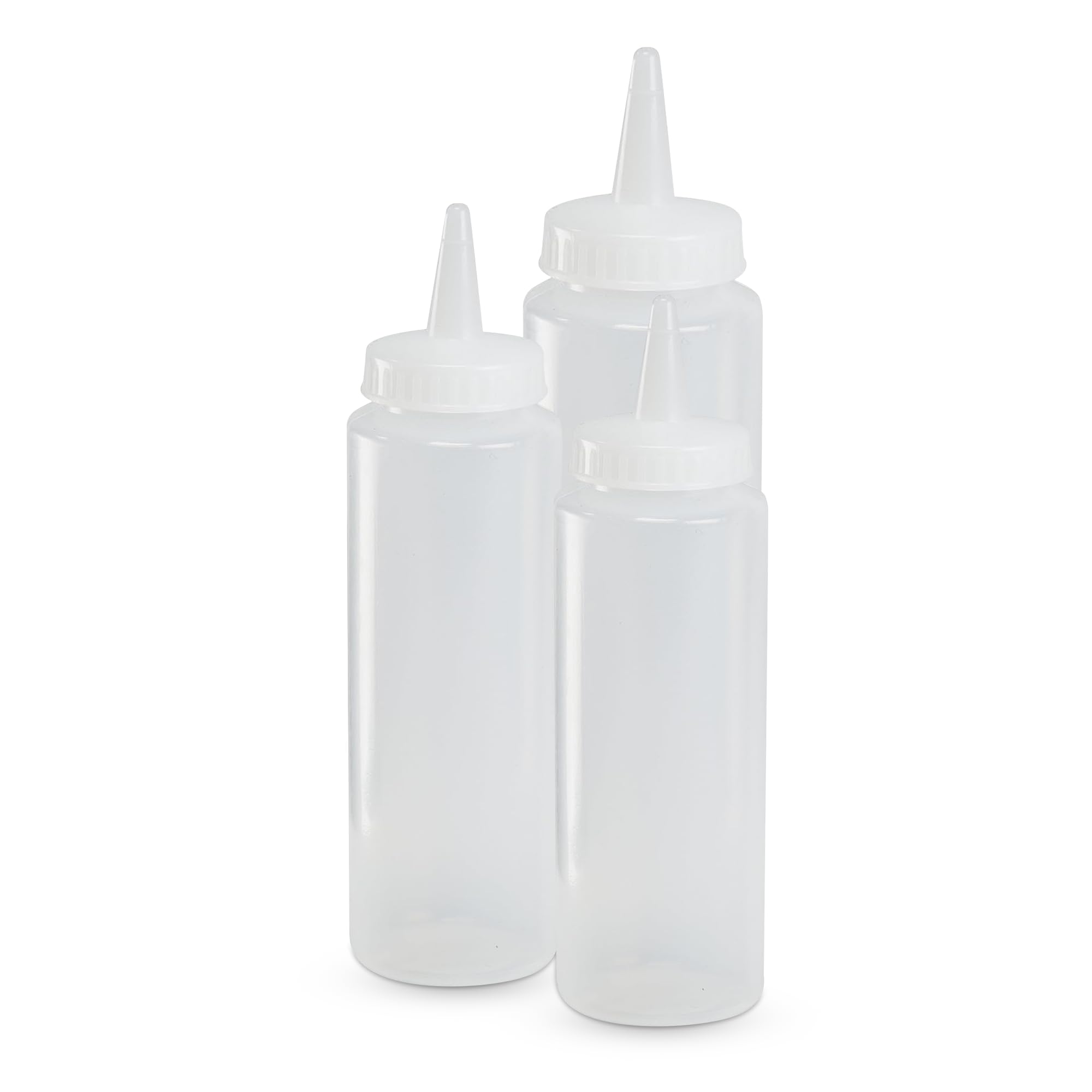 We Can Source It Ltd Clear - Squeezy Plastic Bottles - For Sauces, Garnishes, And Syrups - 3 Squeeze Squirt Condiment Bottles - 8Oz,