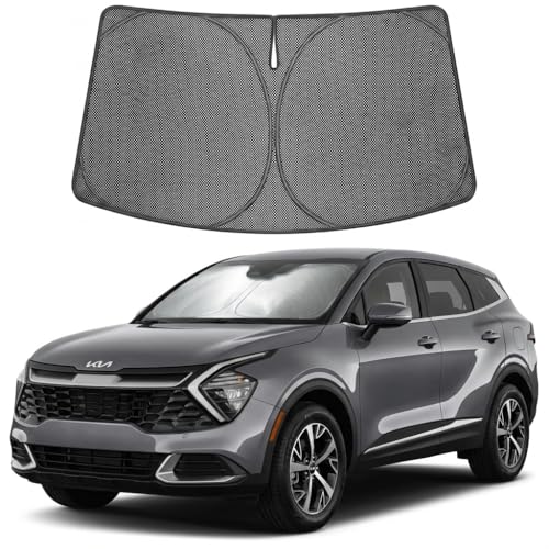 Image of Proadsy Windshield Sun Shade Custom Fit Kia Sportage NQ5 2023-2026 Ice Crystal Black Front Window Sunshade UV and Heat Blocker Foldable Visor Keeps Car Cooler for Summer Parking and Daily Use