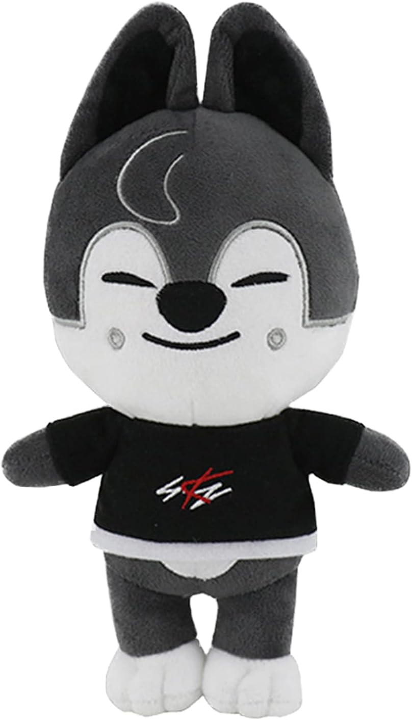 Skzoo Stray Kids Cuddly Plush Doll - Soft Animal Toy Gray Wolf Stuffed Pillow Cushion for Boys and Girls Fans