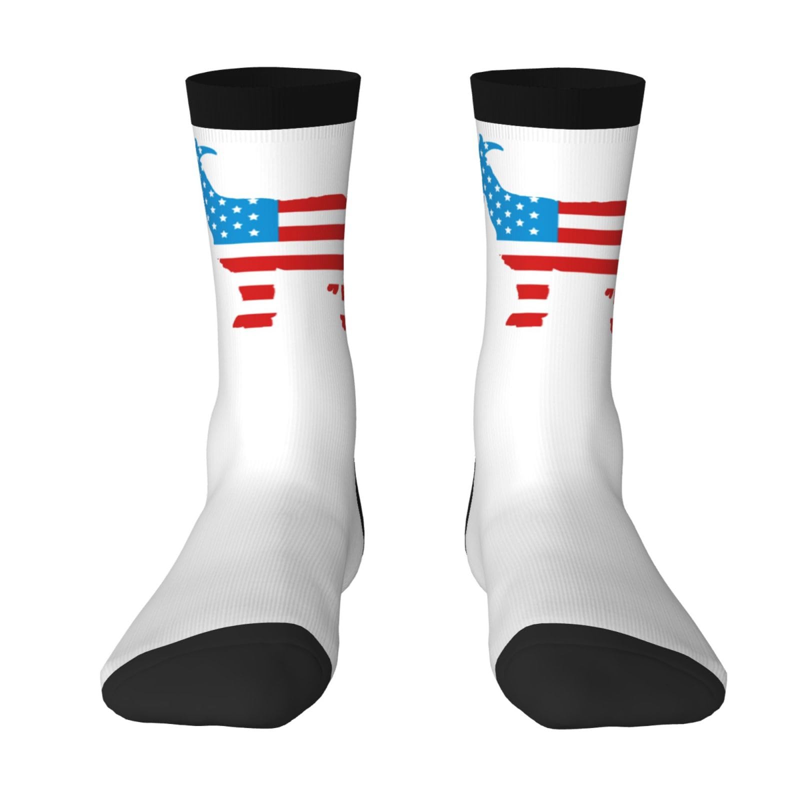 Haebfsl Usa Goat Silhouette Women'S Cushion Crew Sock Soft Casual Mid-Calf Socks