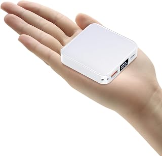 The Smallest 10000mAh Small Power Bank, Fast charge Mini Portable Charger, USB C Input/Output with Smart LED Display, with External Battery Bank for iPhone, iPad,Samsung, Android Phones, Tablet