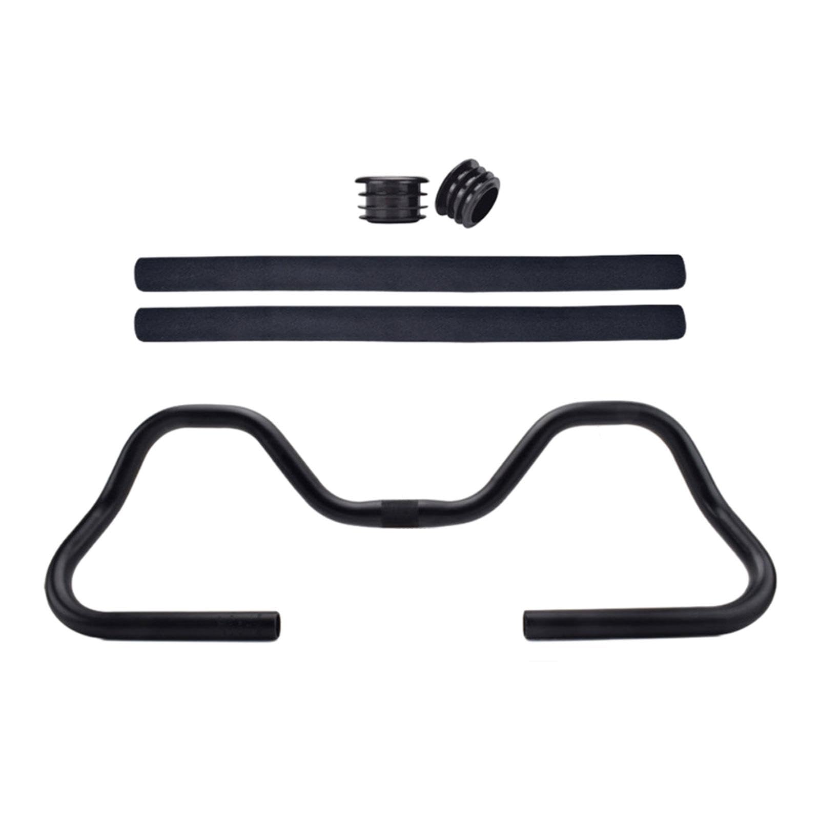 Lenker Aus Aluminiumlegierung, Butterfly Lenkererhöhung, Schwammgriffe, Zubehör Geeignet für Mountainbike, Rennrad, Trekking, 61cmx12cm