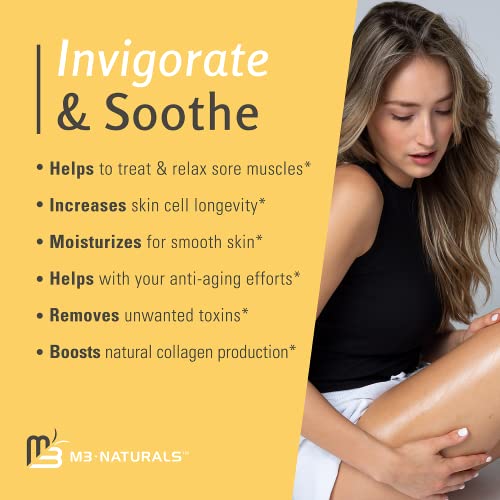 Massage Oil For Massage Therapy And Manipulation Therapy With Ylang Ylang And Ginger Infused With Collagen Stem Cell Massage Oil Therapy Relaxing Sore Muscle Joint Relief Anti-Cellulite By M3 Naturals #TOP4