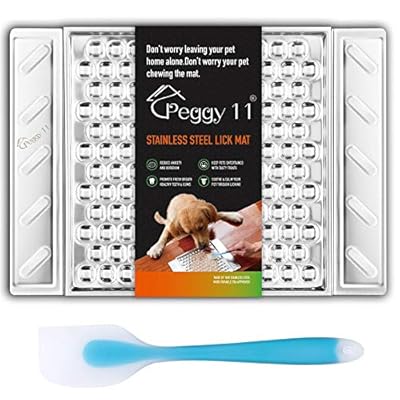 PEGGY11 Durable Stainless Steel Dog Lick Mat with Super Suction, Food-Grade Slow Feeder Licking Pad for Boredom and Anxiety Reduction, Ideal for Puppy to Large Pets(1 Park)