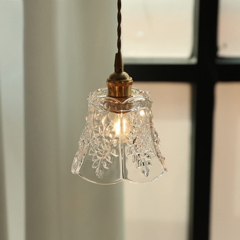 Lampy wiszące ze szkła E27 o regulowanej wysokości, w pełni miedziane, ze szklanym kloszem, kompatybilne z jadalnią, salonem, sypialnią, żyrandole d