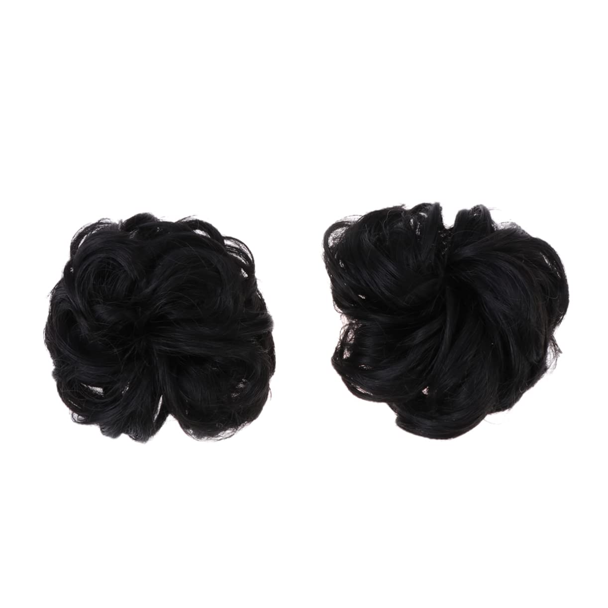 LIFKOME 2Pcs Synthetic Hair Bun Ring Tool for Women Easy Use Hair Chignon Plate for Volume and Fullness Natural Black Color for Updos and Daily Hairstyles