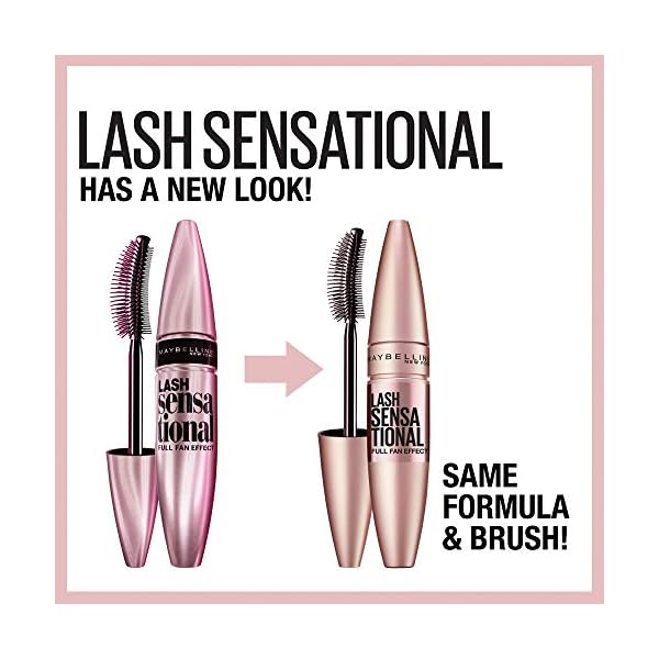 Maybelline-Lash-Sensational-Washable-Mascara-Blackest-Black-032-fl-Oz-Packaging-May-Vary Maybelline Lash Sensational Washable Mascara, Lengthening and Volumizing for a Full Fan Effect, Blackest Black, 1 Count